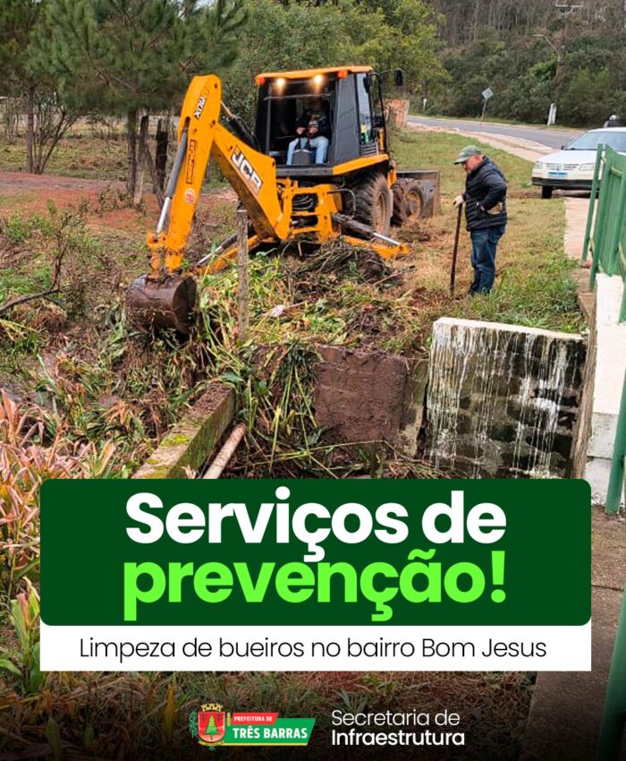Três Barras: Bairro Bom Jesus recebe ações de Infraestrutura