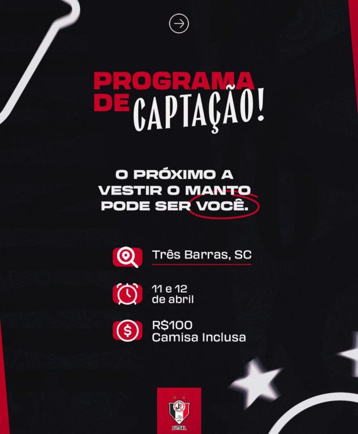​JEC/Krona Futsal abre inscrições para programa de captação de novos talentos