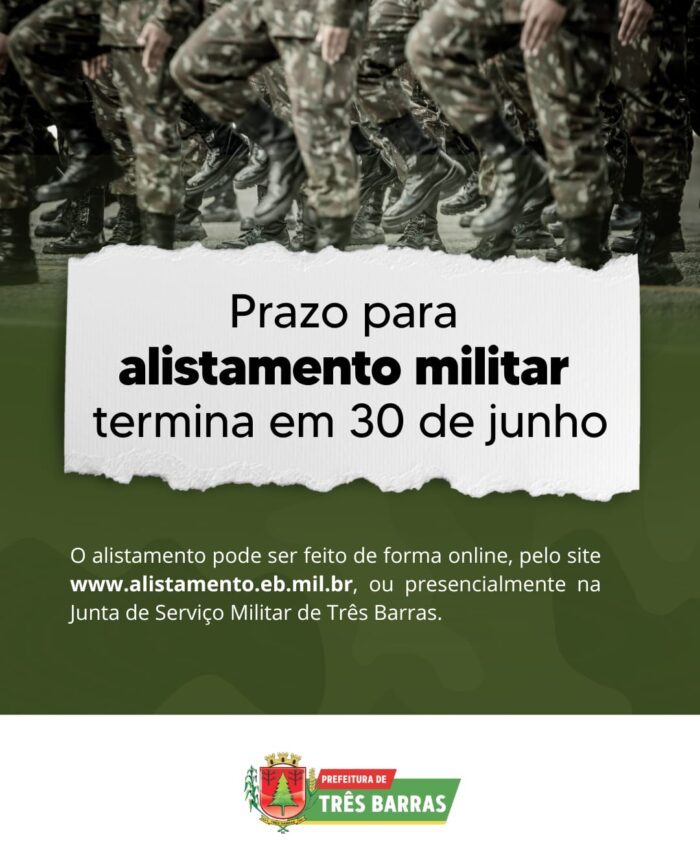 Está aberto o período para o alistamento militar; Prazo segue até 30 de junho