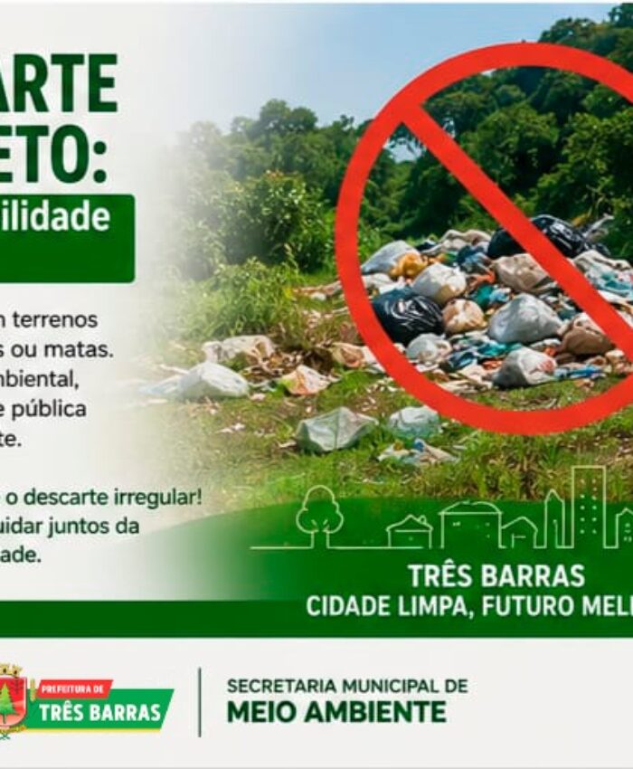 Prefeitura de Três Barras lança Campanha contra o Descarte Irregular de Lixo