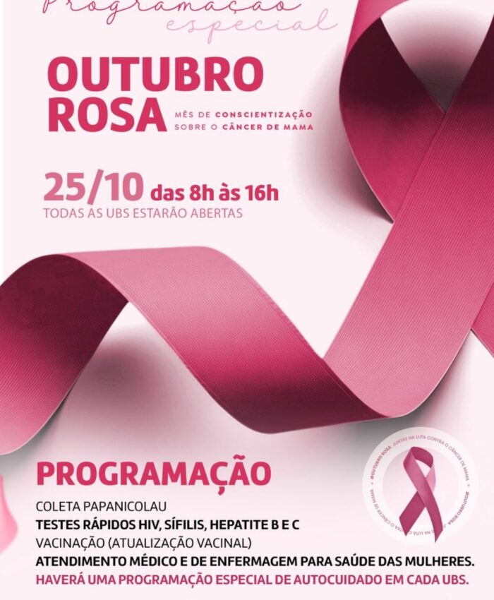 Três Barras: Unidades Básicas de Saúde terão Ações alusivas à Campanha Outubro Rosa neste sábado