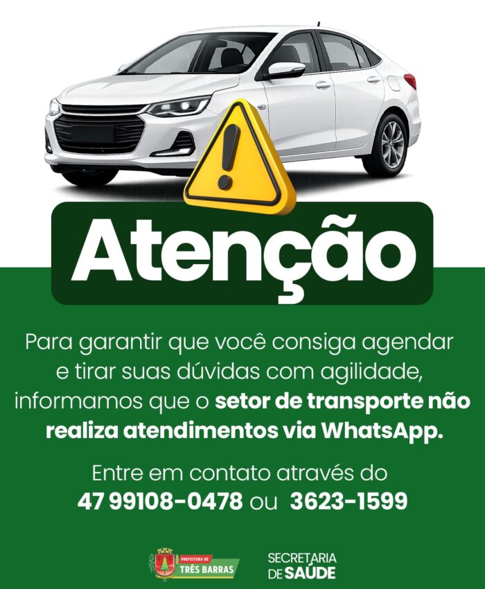 Aviso Importante: Mudança no Atendimento do Setor de Transporte da Saúde