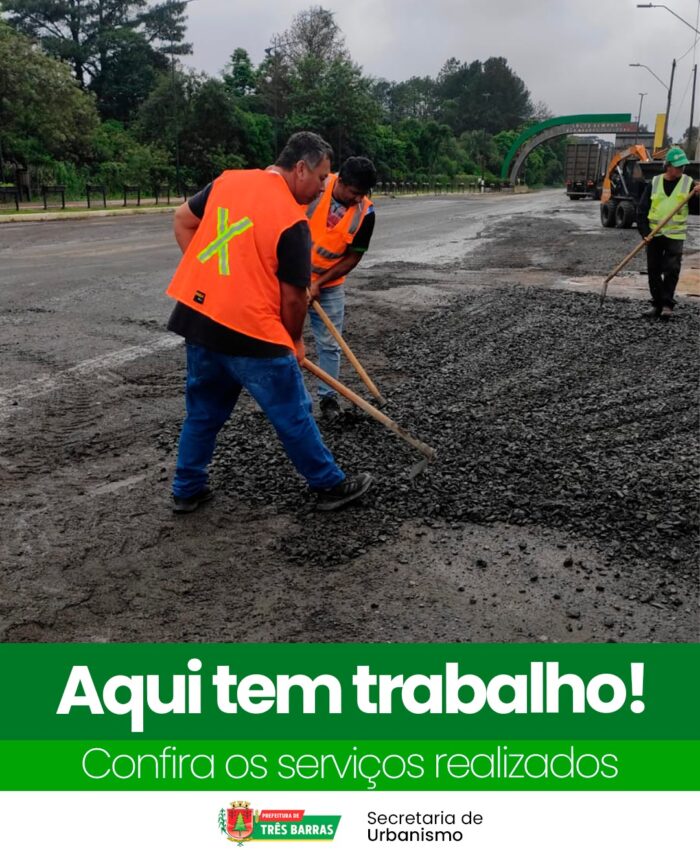 Urbanismo e Limpeza Pública realiza Operação Tapa Buraco em Três Barras