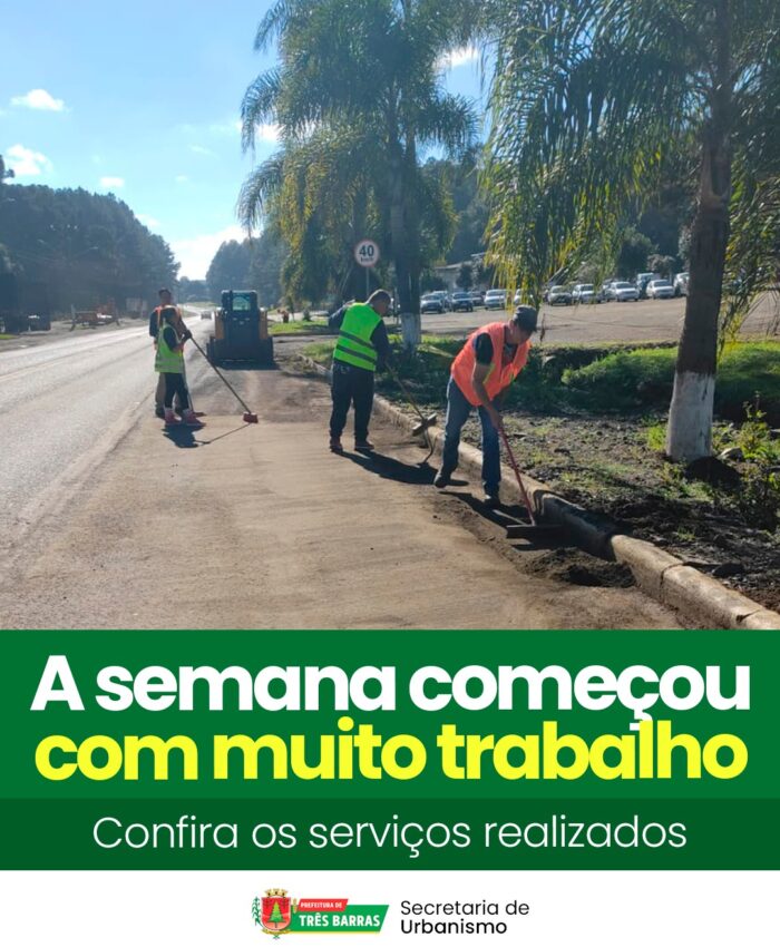 Urbanismo e Limpeza Pública iniciam a semana com ações e manutenções em vários pontos do município