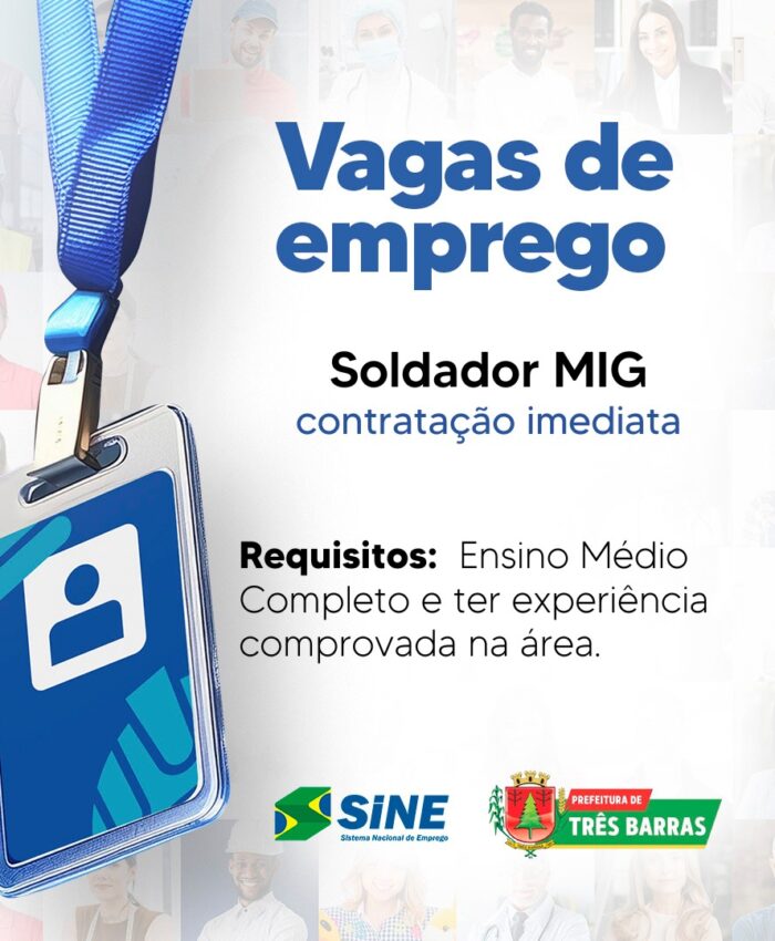 Posto do SINE de Três Barras dispõe de vaga de emprego