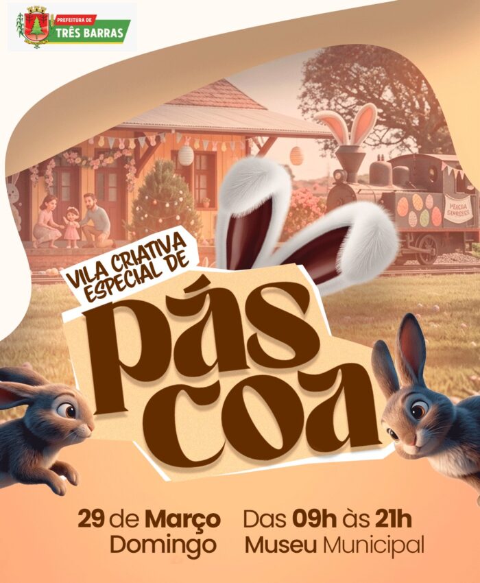Três Barras celebra a Páscoa com programação especial na Vila Criativa neste domingo