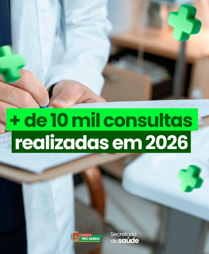Três Barras ultrapassa a marca de 10 mil consultas realizadas em 2026; além de viabilizar milhares de exames especializados