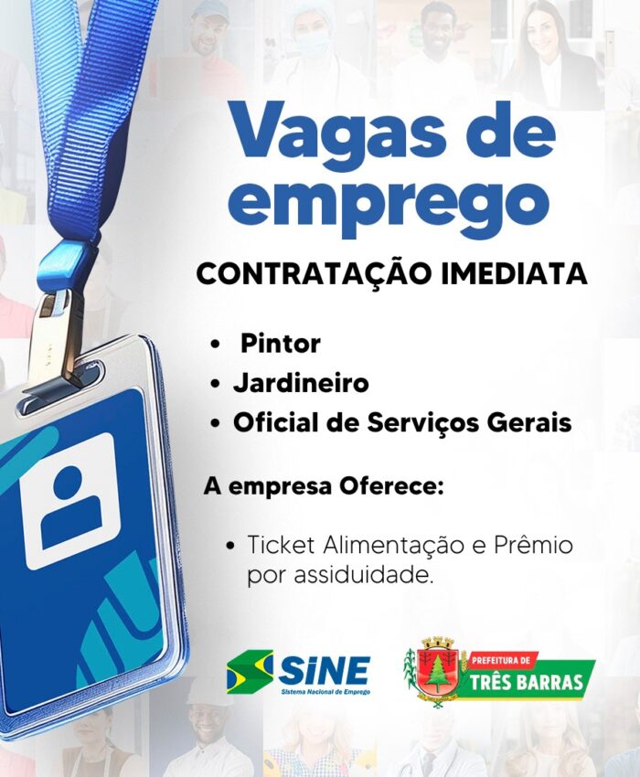Posto do SINE de Três Barras dispõe de vagas de emprego