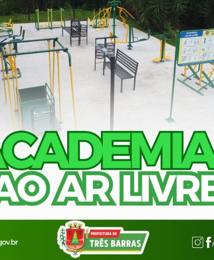 SAÚDE E BEM-ESTAR: TRÊS BARRAS INSTALA CINCO NOVAS ACADEMIAS AO AR LIVRE