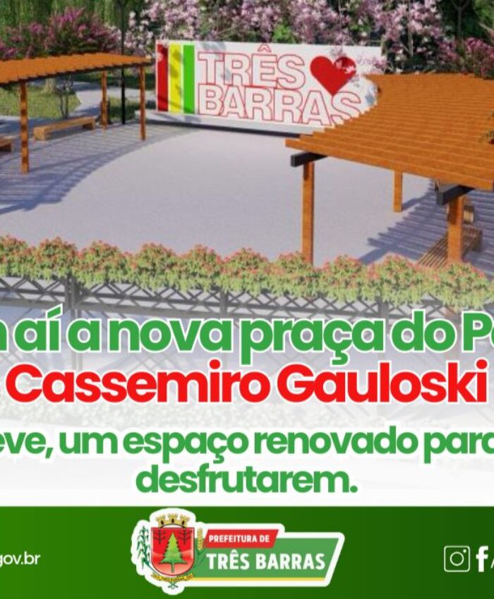 OS TRABALHOS NA NOVA PRAÇA DO PORTAL INICIARÃO NA PRÓXIMA SEGUNDA-FEIRA, DIZ SETOR DE PLANEJAMENTO DA PREFEITURA DE TRÊS BARRAS