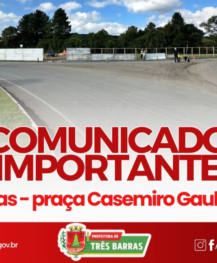 PRAÇA CASSEMIRO GAULOSKI RECEBE OBRAS DE CONCLUSÃO EM TRÊS BARRAS