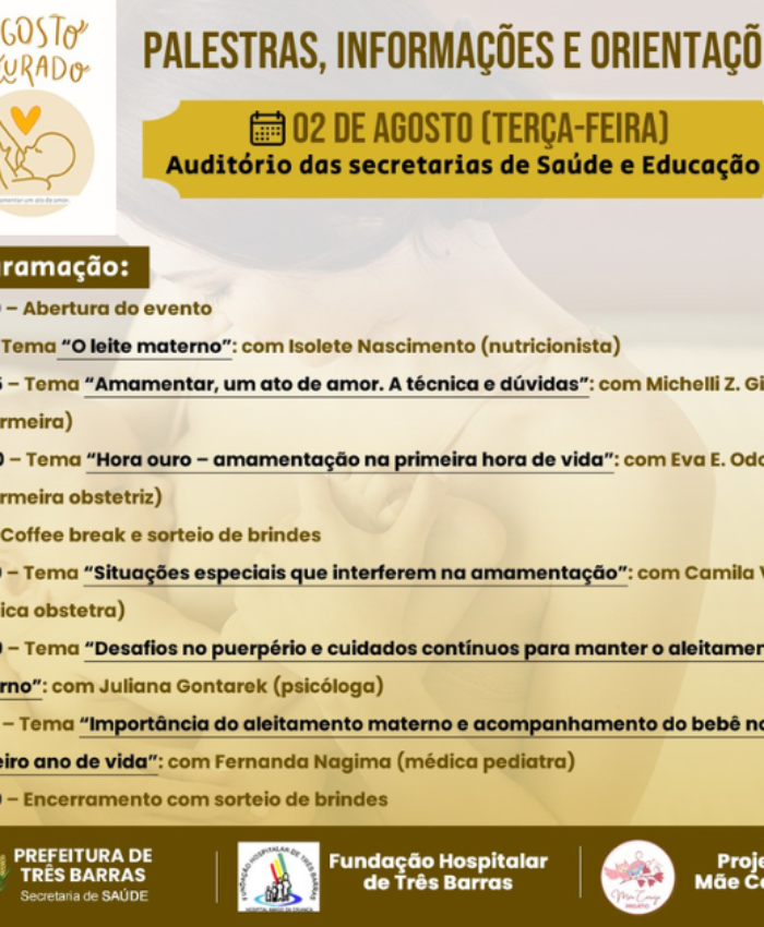 Agosto Dourado: evento vai reunir gestantes e lactantes na próxima terça-feira