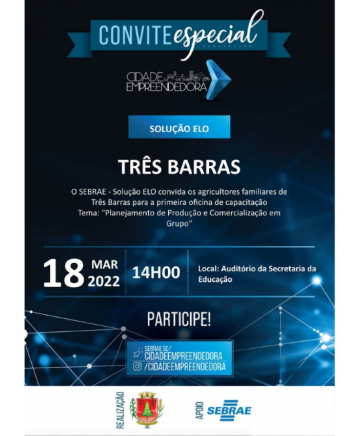 Agricultura e Sebrae/SC irão promover oficina para pequenos produtores rurais