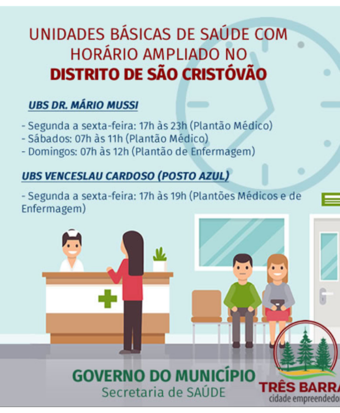 Ampliado o horário de atendimento nas unidades de saúde Dr. Mário Mussi e Venceslau Cardoso