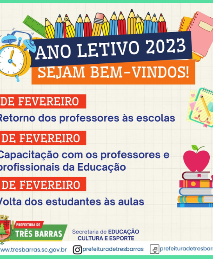 Ano letivo 2023: professores retornam dia 1° de fevereiro; alunos voltam às aulas no dia 06