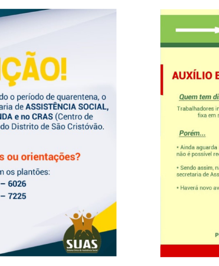 Assistência Social e CRAS permanecem atendendo em regime de plantão; auxílio emergencial ainda não está sendo pago