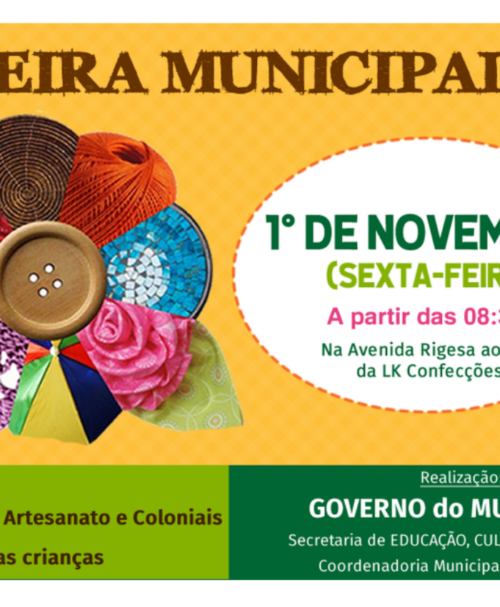 Atenção: Feira Municipal de novembro foi antecipada para esta sexta-feira, dia 1°