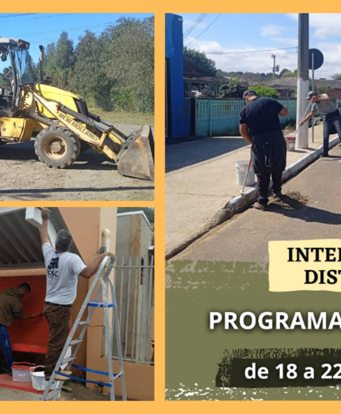Atenção para o cronograma semanal de serviços da Intendência Distrital do São Cristóvão