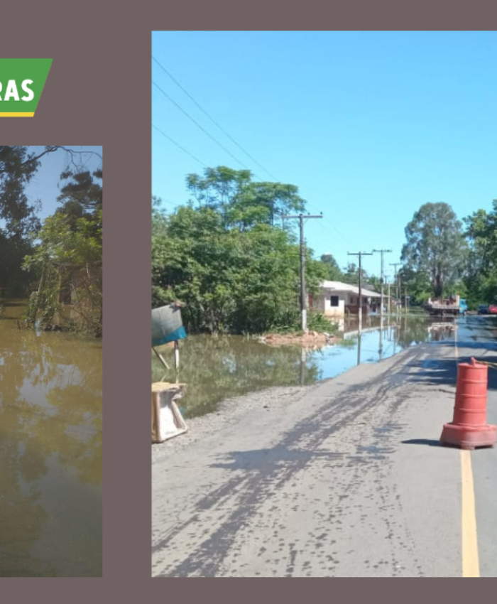 Com a Rua Pedro Flores alagada, acesso à PR -151, na Divisa, volta a ser interditado