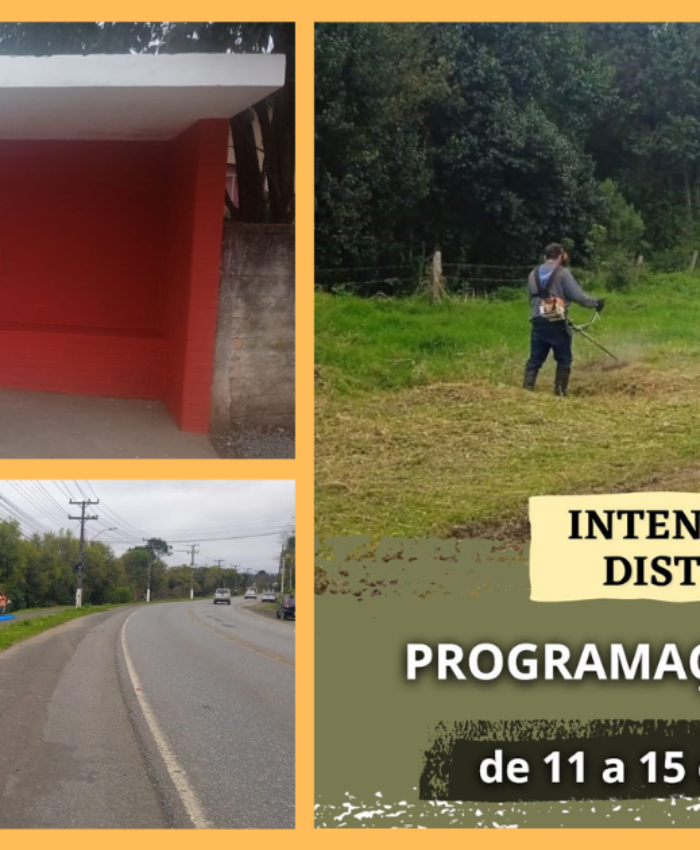 Confira a programação semanal de trabalhos da Intendência Distrital do São Cristóvão