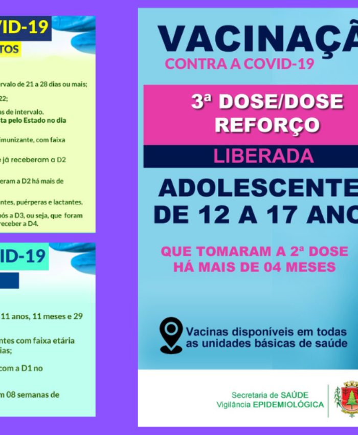 Covid-19: Saúde de Três Barras já está aplicando a D3/DR em adolescentes de 12 a 17 anos