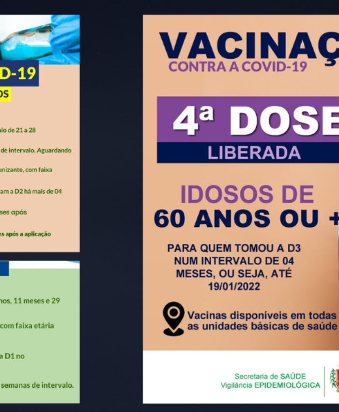 Covid-19: Saúde de Três Barras já está aplicando a D4 em idosos com 60 anos ou mais