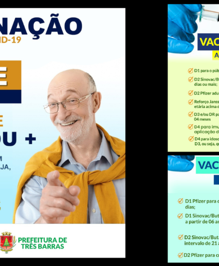 Covid-19: Três Barras já está aplicando a D4 em idosos com 70 anos ou mais