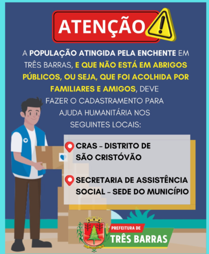 Cras e secretaria de Assistência Social estão cadastrando famílias para receber ajuda humanitária