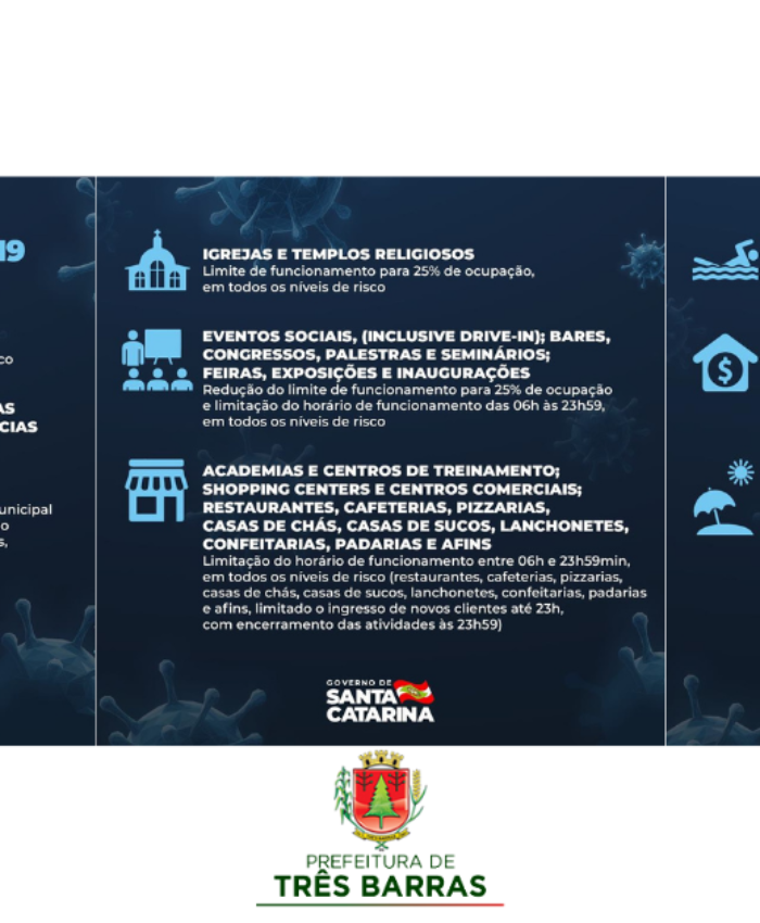 Decreto do Governo de SC com novos protocolos de saúde para enfrentamento à covid-19
