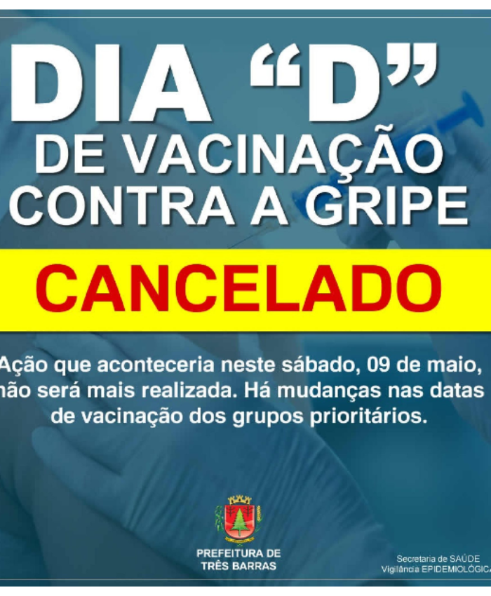 Dia D de contra a gripe está cancelado; vacinação tem novas datas para os grupos prioritários