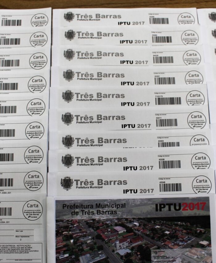 Distribuição dos carnês do IPTU já começou em Três Barras