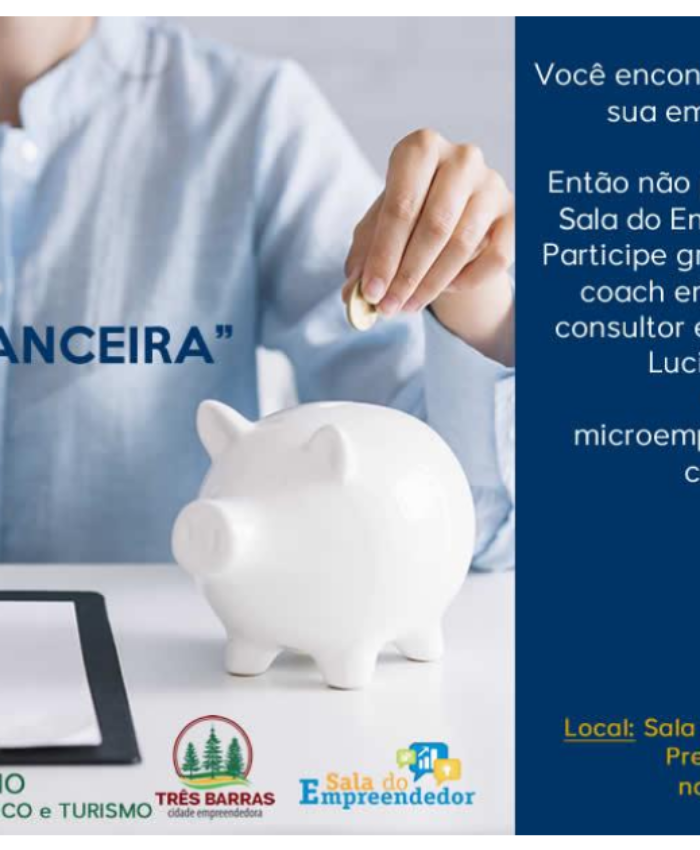 Educação Financeira será tema palestra gratuita em Três Barras na próxima semana