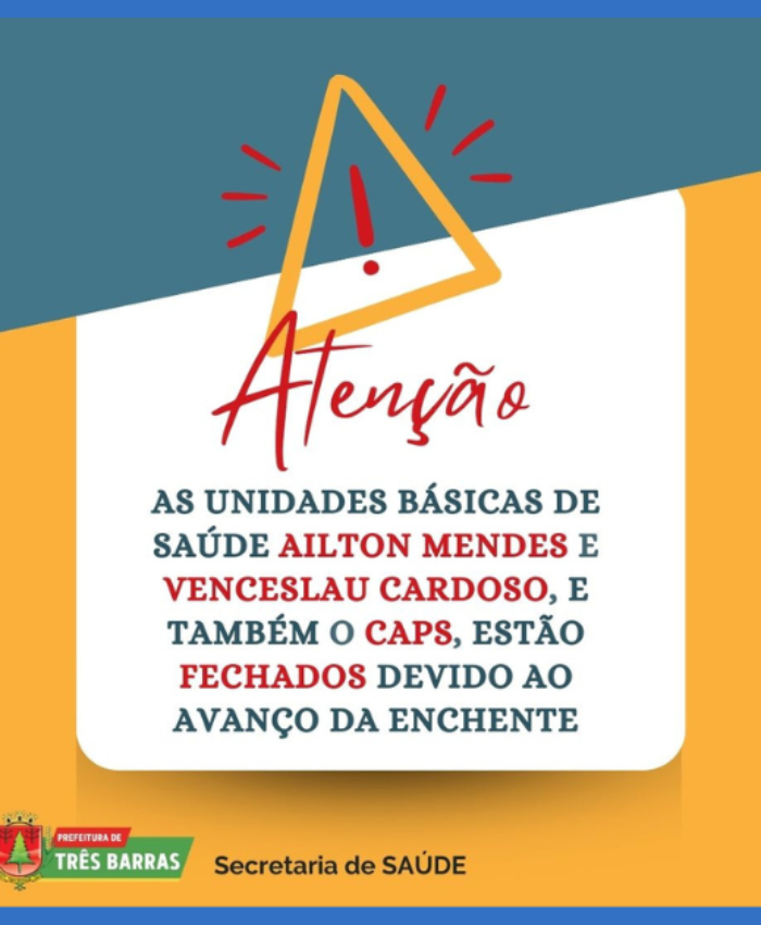 Enchente motiva o fechamento de unidades de saúde no distrito de São Cristóvão