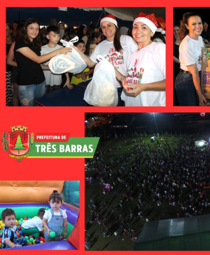 Entrega de mais 2.550 presentes às crianças do São Cristóvão, sorteio de brindes e queima de fogos finalizaram as festividades do Natal Luz