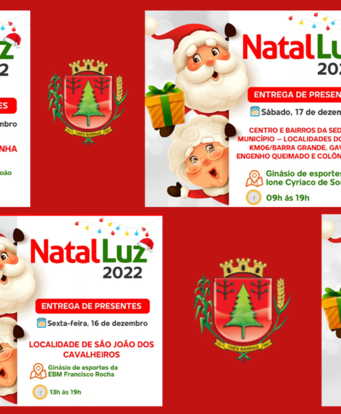 Entrega dos presentes natalinos às crianças será de 15 a 18 de dezembro