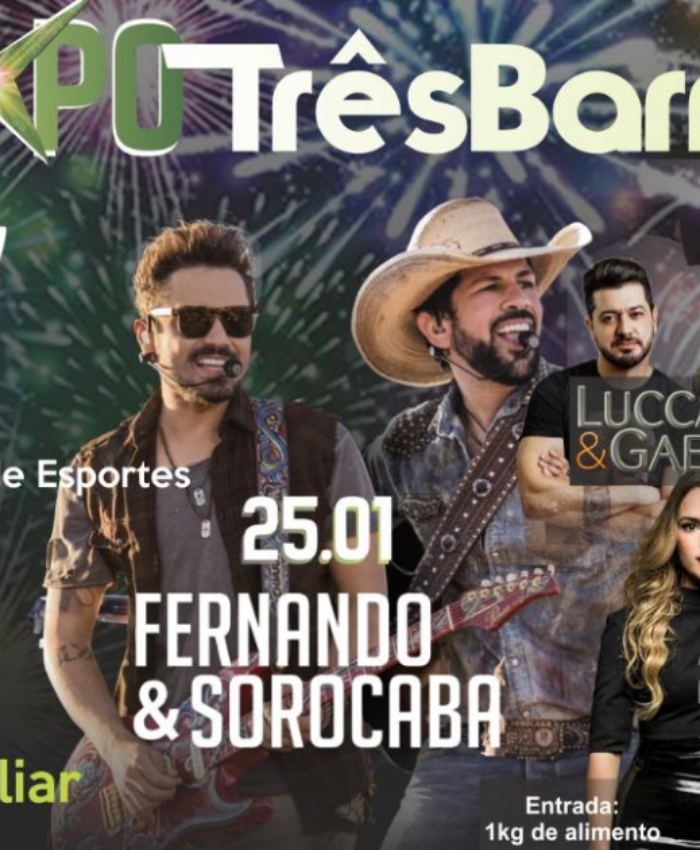 Expo Três Barras terá shows nacionais, rodeios crioulo e country e músicos locais