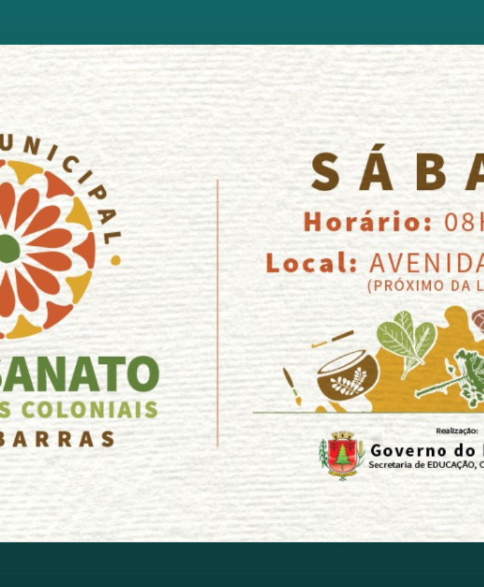 Feira Municipal de Artesanato e Produtos Coloniais acontece neste sábado, 1° de outubro