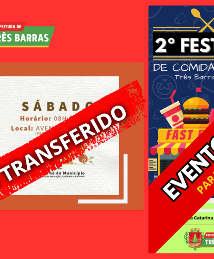 Fundação Cultural transfere eventos que aconteceriam em Três Barras neste final de semana