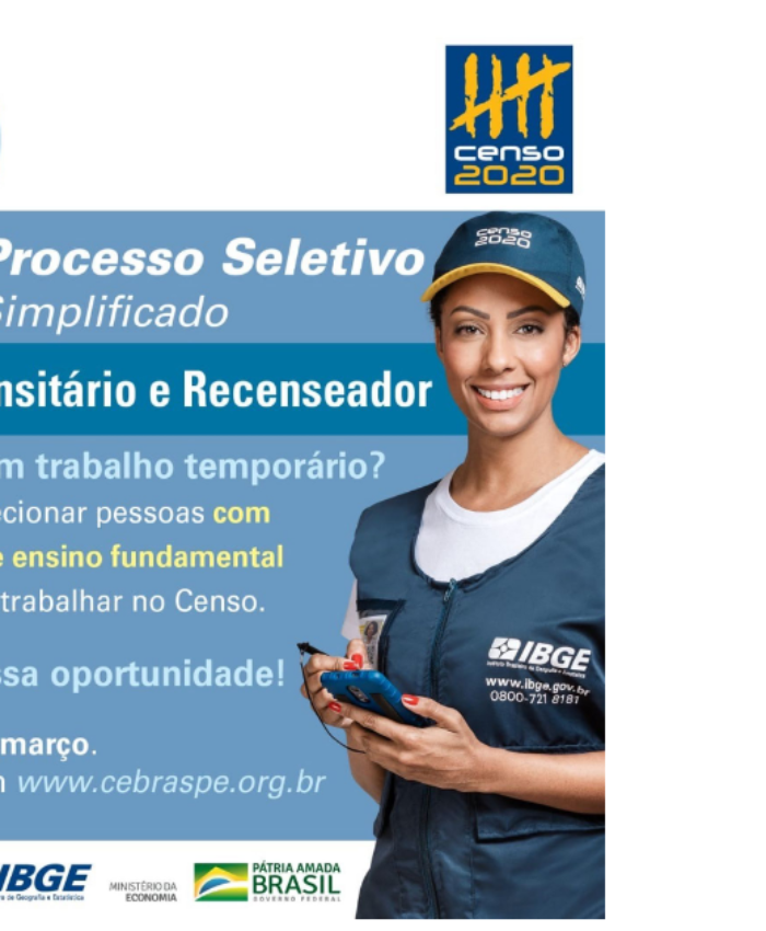 IBGE abre inscrições para processo seletivo do Censo Demográfico; Há 19 vagas no Município de Três Barras