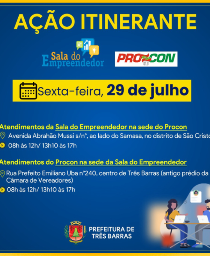 Iniciam nesta sexta-feira, 29, os atendimentos descentralizados da Sala do Empreendedor e do Procon