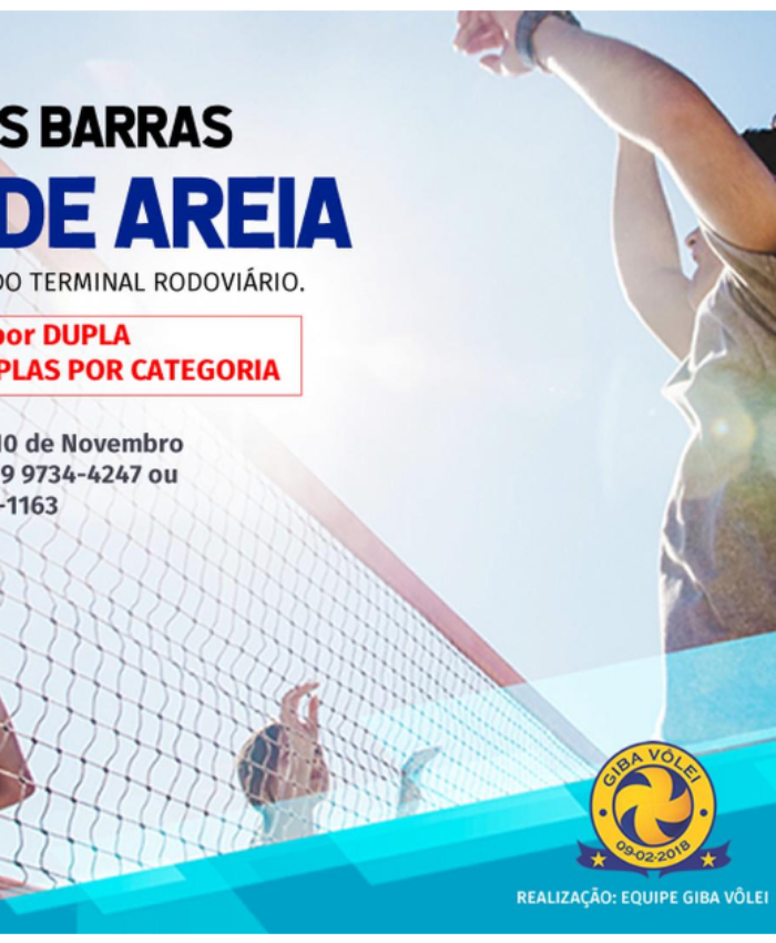 Inscrições abertas para a 1ª Copa Três Barras de Vôlei de Areia
