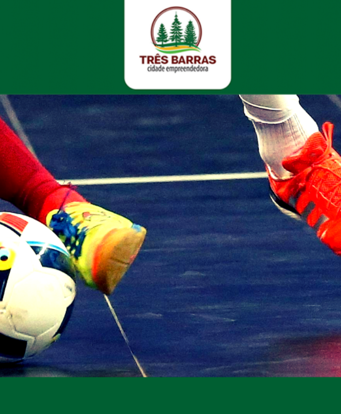 Inscrições abertas para o Campeonato Interno de Futsal da Prefeitura de Três Barras