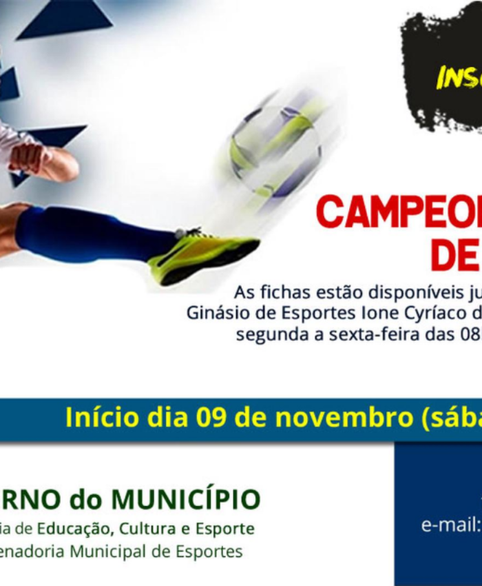 Inscrições abertas para o Campeonato Interno de Futsal da Prefeitura de Três Barras