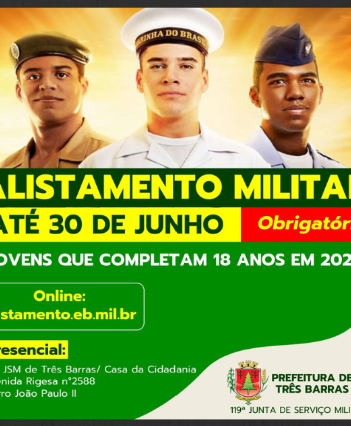 Jovens têm até 30 de junho para fazer o alistamento militar obrigatório