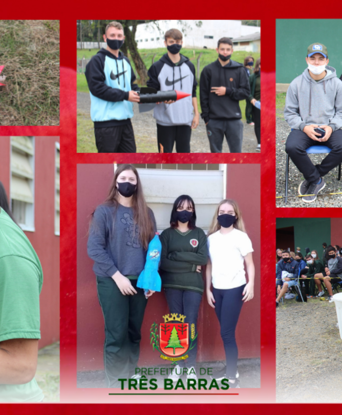 Lançamento de foguetes de garrafa pet mobiliza 132 estudantes da EBM Guita Federmann