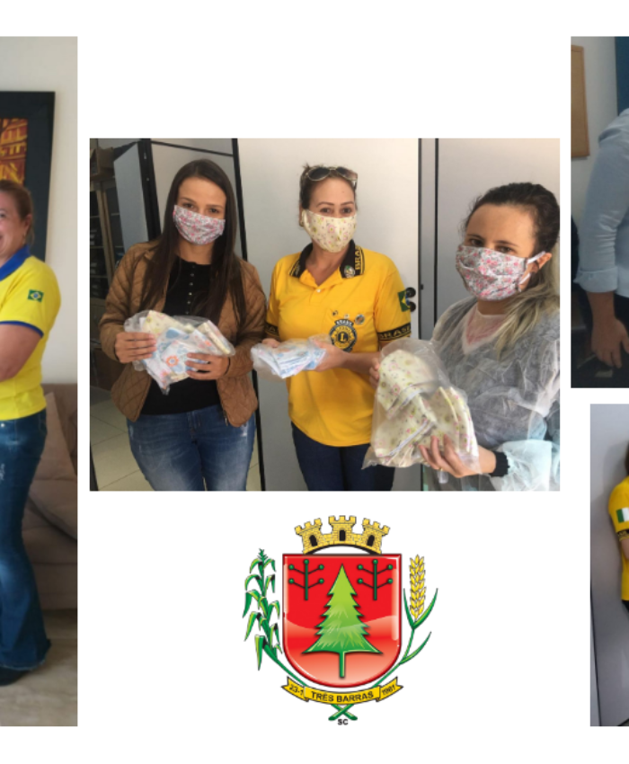 Lions Clube e costureiras voluntárias doam 655 máscaras caseiras à Saúde de Três Barras