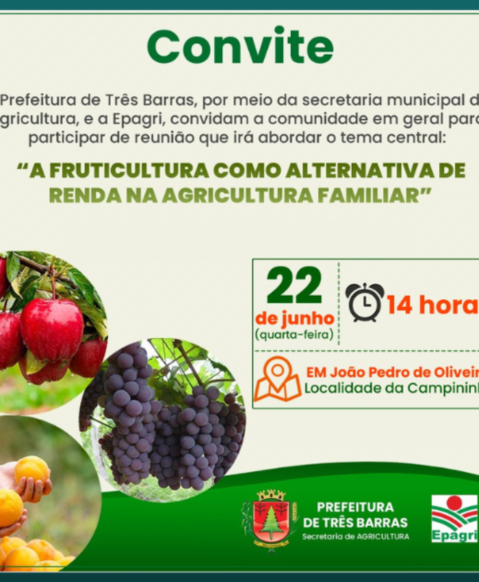 Localidade da Campininha receberá palestra sobre o tema “Fruticultura como alternativa de renda”