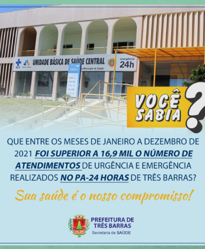 Mais de 16,9 mil atendimentos foram realizados pelo PA-24 horas em 2021