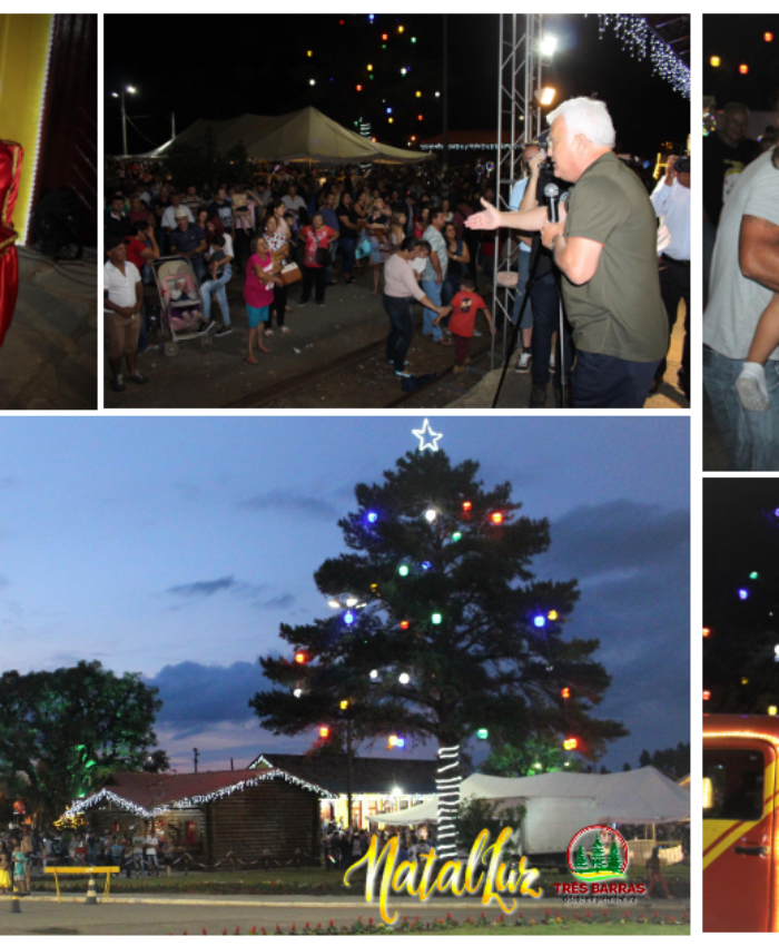 Mais de cinco mil pessoas prestigiam festa do Natal Luz no centro de Três Barras