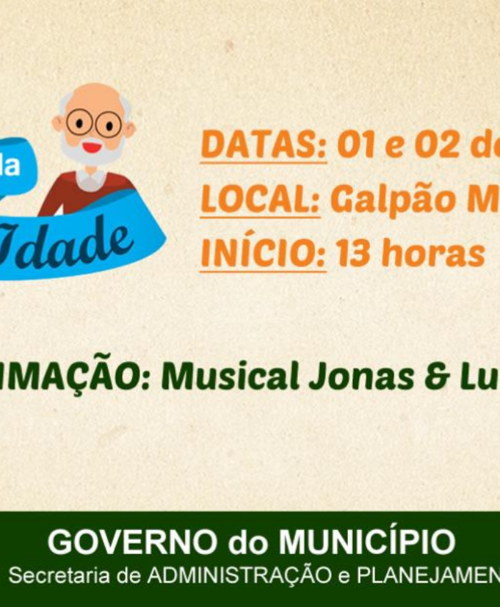 Melhor Idade de Três Barras estará em festa na próxima terça e quarta-feira